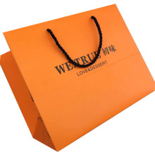 Printed Logo Custom Horizontal Paper Gift Bags with Drawstring